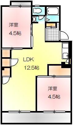 フラワーハイツ(2LDK/2階)の間取り写真