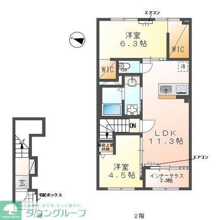 クレリエール(2LDK/1階)の間取り写真