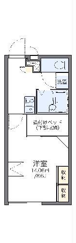 レオパレスサンハイムII(1K/1階)の間取り写真