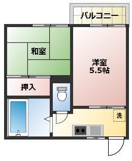 サンケイハイム(2K/1階)の間取り写真