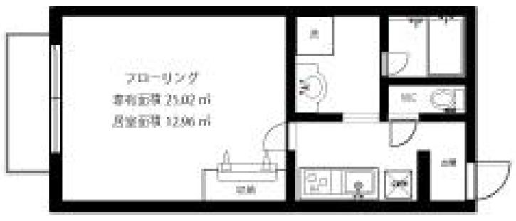 シェーナひばりが丘(1K/3階)の間取り写真