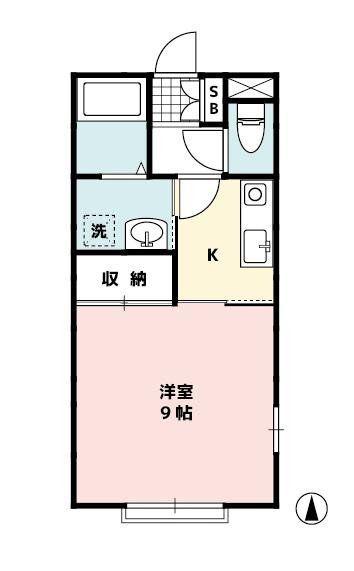 コーポ鳩和(1K/2階)の間取り写真