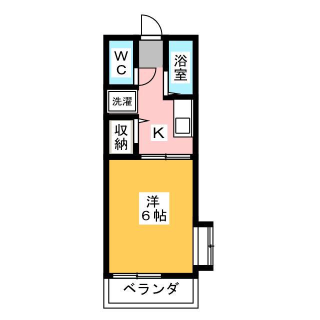 コーポタカダA(1K/2階)の間取り写真