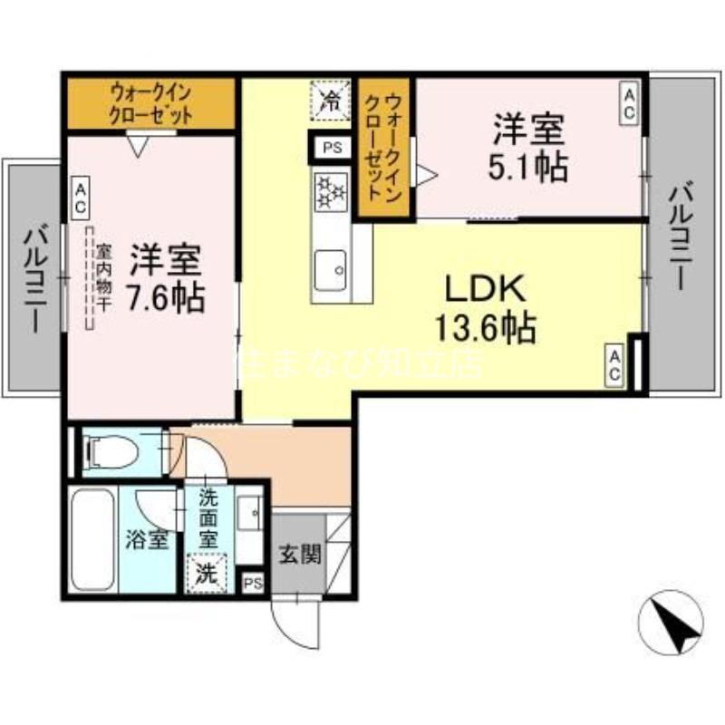 D-AVANCE今本町B(2LDK/3階)の間取り写真