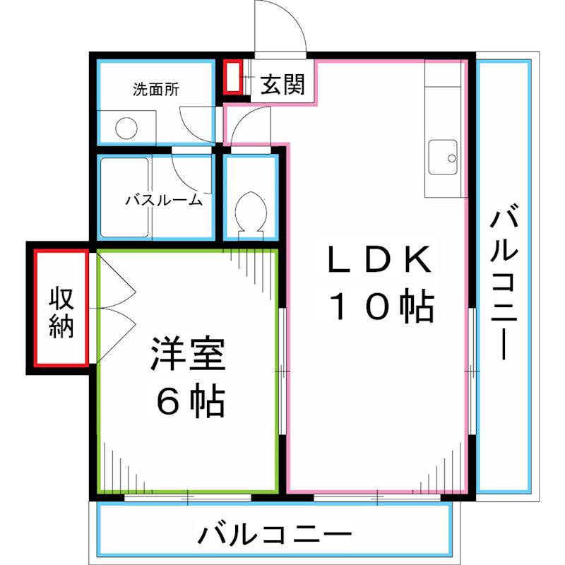 ブリズヴェール(1LDK/3階)の間取り写真