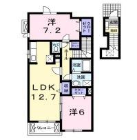 SUNS GARDEN中央III(2LDK/2階)の間取り写真