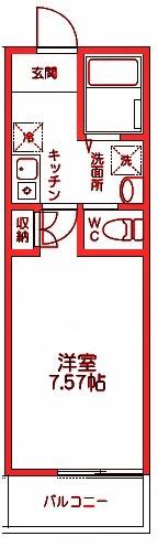 ブランベルル(1K/2階)の間取り写真