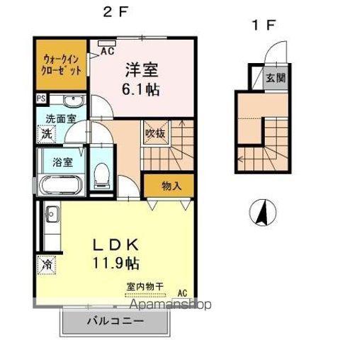 ヴィラコートJ3(1LDK/2階)の間取り写真
