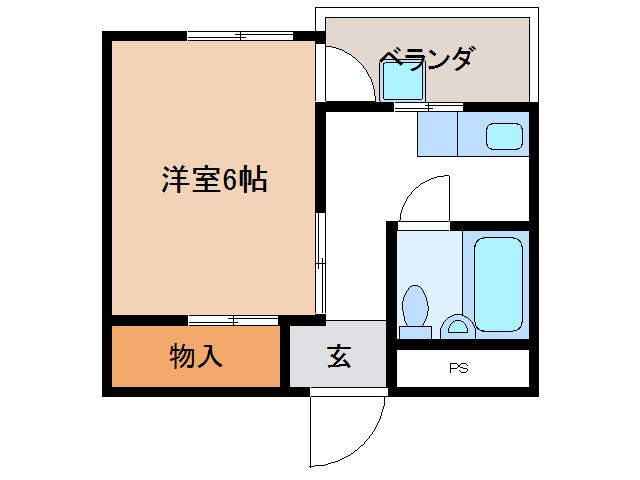ブルボン浅田(1K/4階)の間取り写真