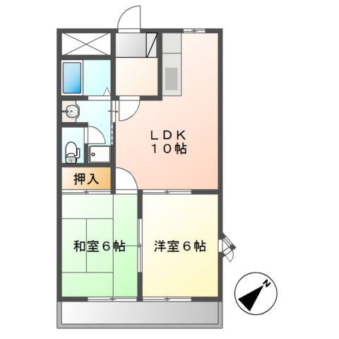 ユーカリハイツ(2LDK/1階)の間取り写真