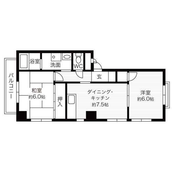 KSCOURT甲東園(2DK/3階)の間取り写真