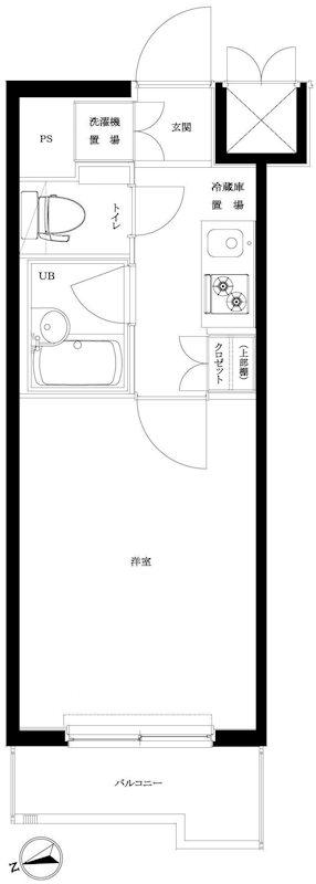 ルーブル北新宿(1K/7階)の間取り写真