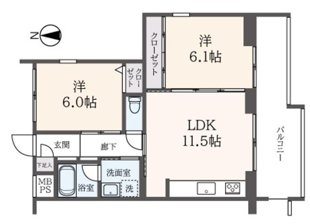 LENSOLEILLE アンソレイエ(2LDK/3階)の間取り写真