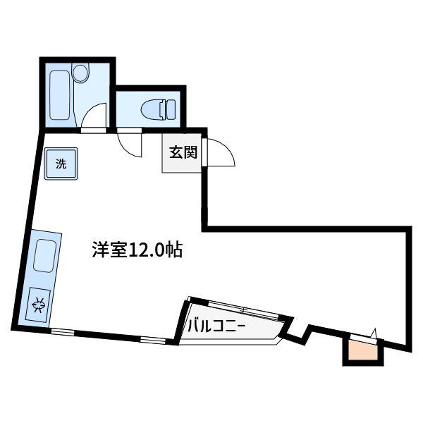 グランディールWADA(ワンルーム/3階)の間取り写真