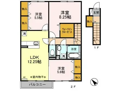 D‐ROOM グラン・シャリオ C 202(3LDK/2階)の間取り写真