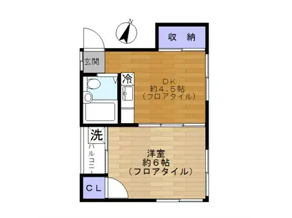 ITOハウス(1DK/1階)の間取り写真