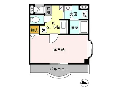 岩田マンション(1K/3階)の間取り写真