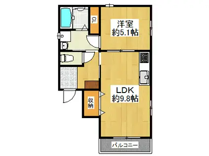 雑司ヶ谷ムーンリッツ(1LDK/3階)の間取り写真