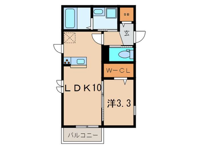 コンコード柳町(1LDK/2階)の間取り写真