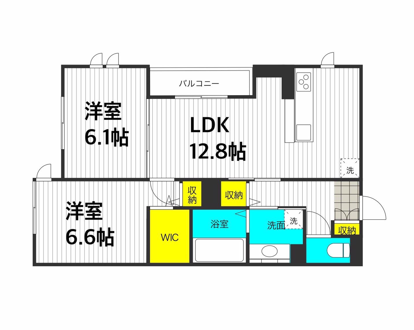 レジェンドサンガ(2LDK/3階)の間取り写真