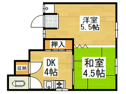 タケダハウス(2DK/3階)の間取り写真