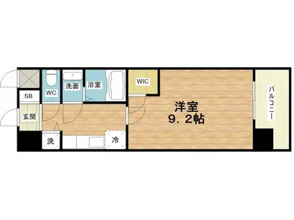 アーデンタワー靭公園(1K/9階)の間取り写真