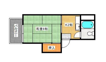 コーポ矢賀(1K/3階)の間取り写真