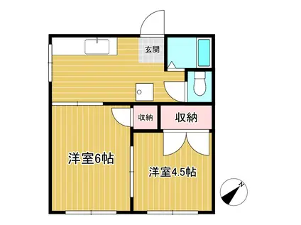 パーク高根(2K/1階)の間取り写真