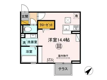 KENTA金田西(ワンルーム/3階)の間取り写真
