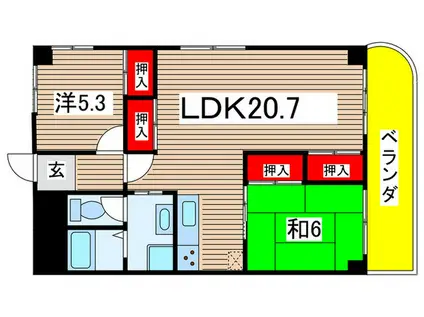 コート・ソロ(2LDK/3階)の間取り写真