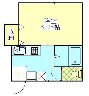 アネシス北の丸(1K/2階)の間取り写真