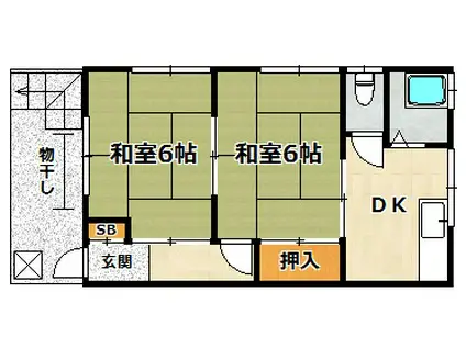 阪口文化(2DK/2階)の間取り写真