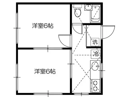 スターパレス 2(2DK/2階)の間取り写真