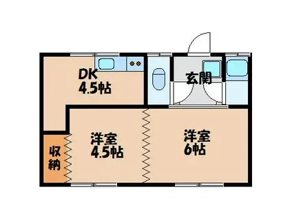 みのり荘(2DK/2階)の間取り写真