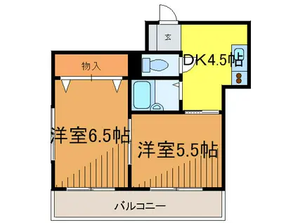 オーナーズマンション西明石(2DK/2階)の間取り写真