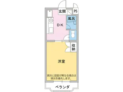 カーサカジマI(1DK/2階)の間取り写真