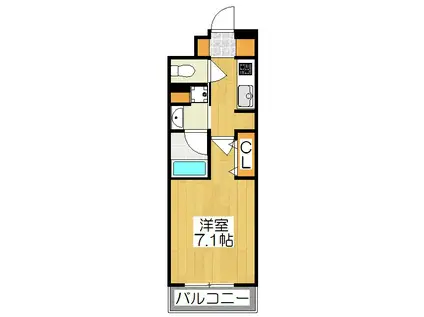ベラジオ堀川今出川II(1K/2階)の間取り写真