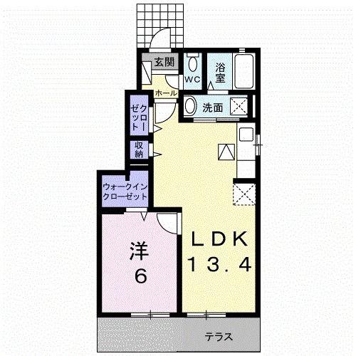 フィオーレ太田II(1LDK/1階)の間取り写真