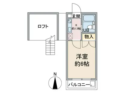 ユーズ・アークI・II(1K/1階)の間取り写真