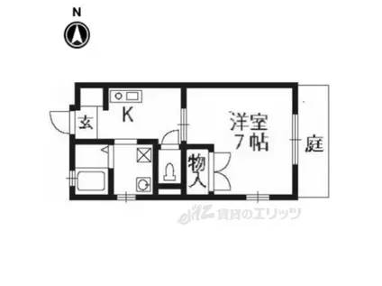 ラフォーレ西ノ京(1K/1階)の間取り写真