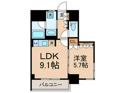レジデンシャル目黒(1LDK/8階)の間取り写真