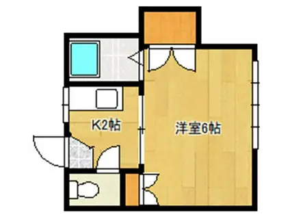 ハイツ山京(1K/2階)の間取り写真