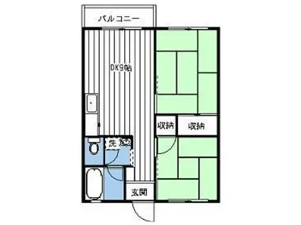 秋元ファミリーハイツII(2LDK/2階)の間取り写真
