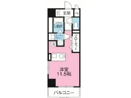 MONDO FUJI III(ワンルーム/2階)の間取り写真