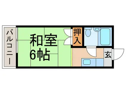 富士ハイツ(ワンルーム/2階)の間取り写真
