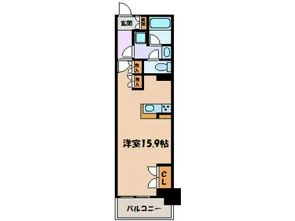 ロイヤルパークス千種(ワンルーム/3階)の間取り写真