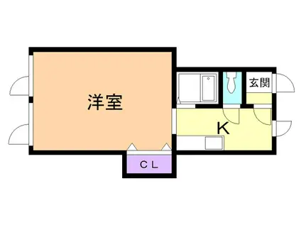 ドリームハイツ(1K/2階)の間取り写真