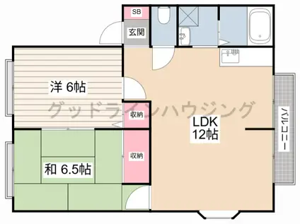 サンビレッジC棟(2LDK/2階)の間取り写真