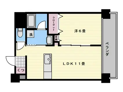 ROSE GARDEN(1LDK/2階)の間取り写真
