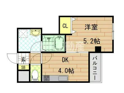 ラガーパレス花園(1DK/2階)の間取り写真